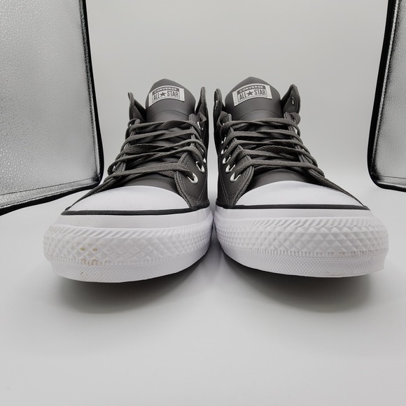 Chuck‎ Taylor All Star High Street Faux-Leather Shoes Mens 13 Sharkskin Gray NEW - Picture 7 of 15